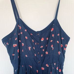 Strawberry Print Midi Dress